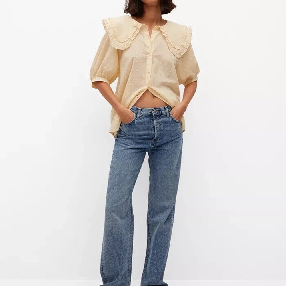 Mango Babydoll Collar Blouse Size XS - Picture 6 of 7